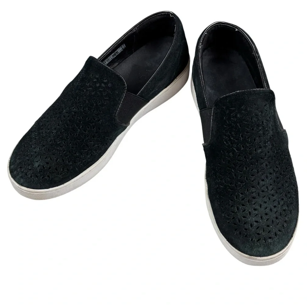 GUC Vionic Women’s Kani Black Suede Upper/Twill footbed Slip-On Flats Sz 9